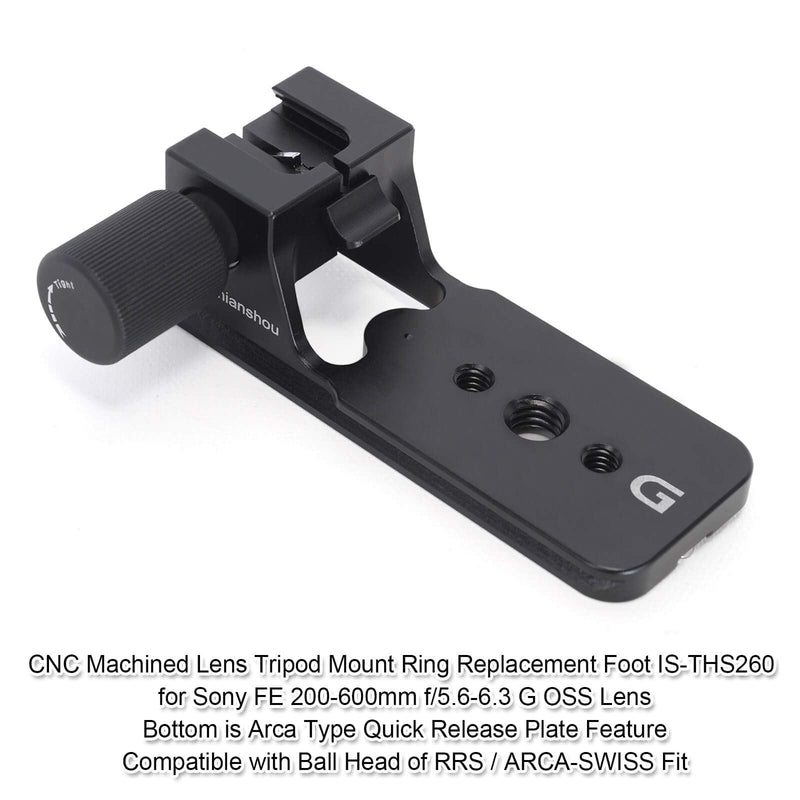 [Australia - AusPower] - Lens Collar Stand Replacement Foot Tripod Mount Ring Base Compatible with Sony FE 200-600mm f/5.6-6.3 G OSS Lens SEL200600G, Lens Support Holder with Arca-Swiss Fit Quick Release Plate Dovetail Groove 