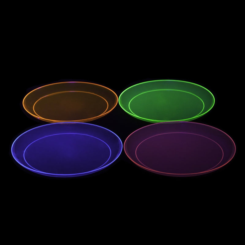 [Australia - AusPower] - Party Essentials Hard Plastic 7.5-Inch Round Party/Salad Plates, Assorted Neon, 40 Count 40-Count 7.5" 