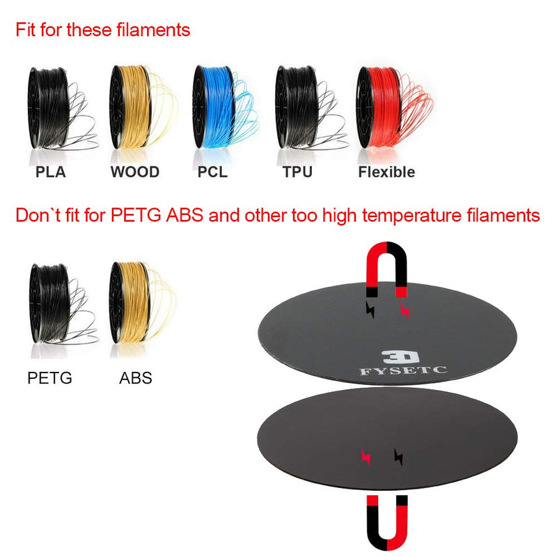 [Australia - AusPower] - FYSETC 3D Printing Build Plate 120mm Round Ultra-Flexible Removable Magnetic Bed Build Surface Hot Bed Sticker for Monoprce MP Select Mini Delta 3D Printer Part 