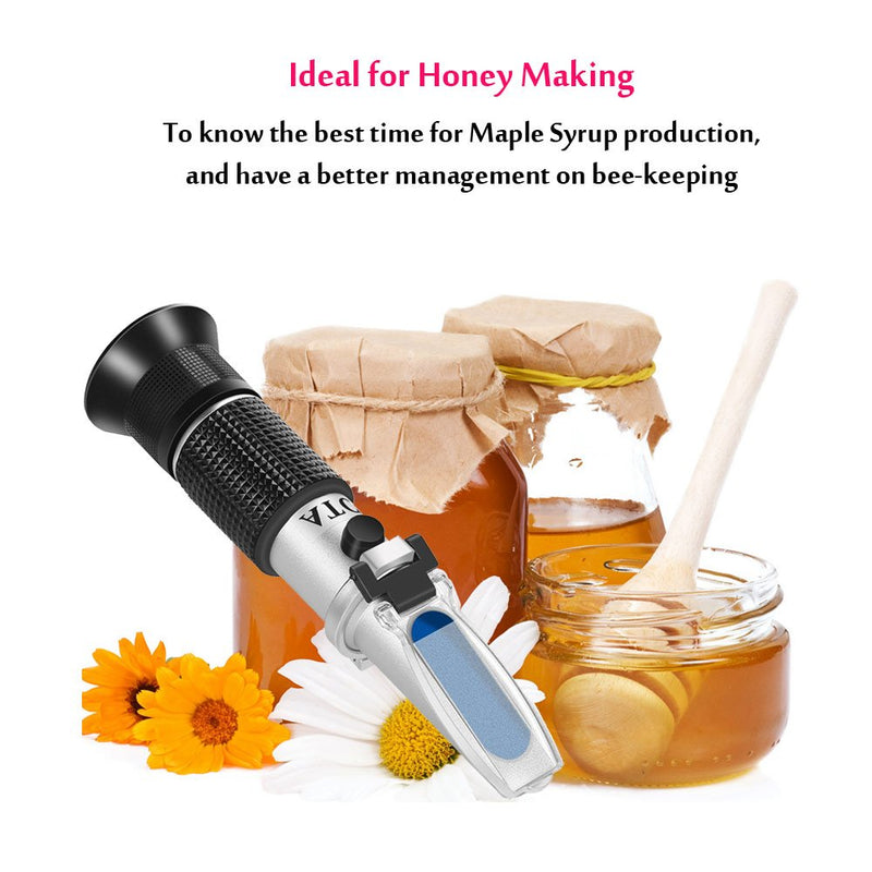 [Australia - AusPower] - Honey Refractometer,V-Resourcing Hand Held Be'(Baume)/Brix/Water Refractometer for Honey Test,Tri-Scale (Baume:38-43°;Brix:58-92%;Water:12-27%) 