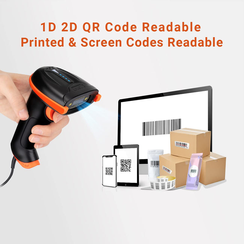 [Australia - AusPower] - Tera Upgraded USB 2D QR Barcode Scanner Wired, Officially Certified Dustproof Shockproof Waterproof IP65 Ergonomic Handle Fast and Precise Scan for Windows Linux Plug and Play Model D5100Y 