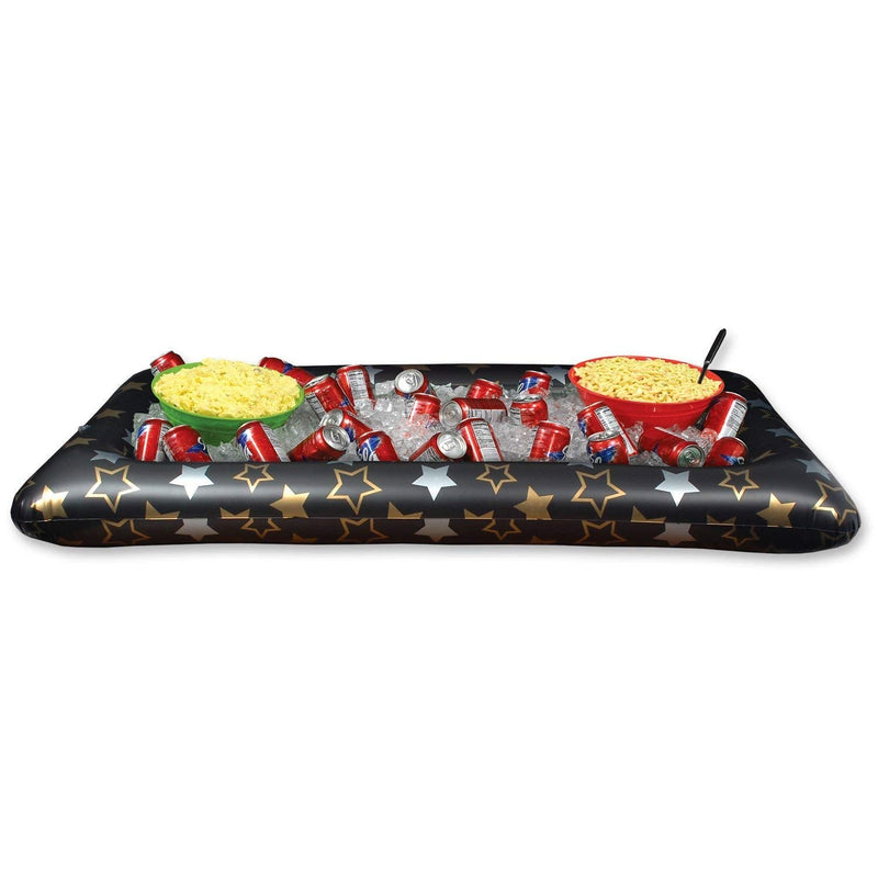 [Australia - AusPower] - Beistle Stars Inflatable Buffet Cooler-1 Pc, One Size, Black/Gold/Silver 