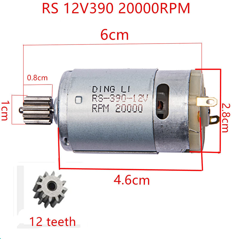 [Australia - AusPower] - jiaruixin 12V390 20000RPM Electric Motor RS390 12V Motor Drive Engine Accessory for Kids Ride On Cars Children Ride on Toys Replacement Parts 