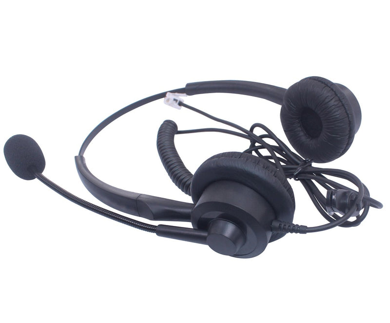 [Australia - AusPower] - Audicom H201STAC Corded Office Telephone RJ Headset with Flexible Noise Canceling Mic for Aastra Shoretel E20 Polycom 335 VVX400 Digium D40 D70 Altigen 500 720 Comdial & Starleaf IP Phones 