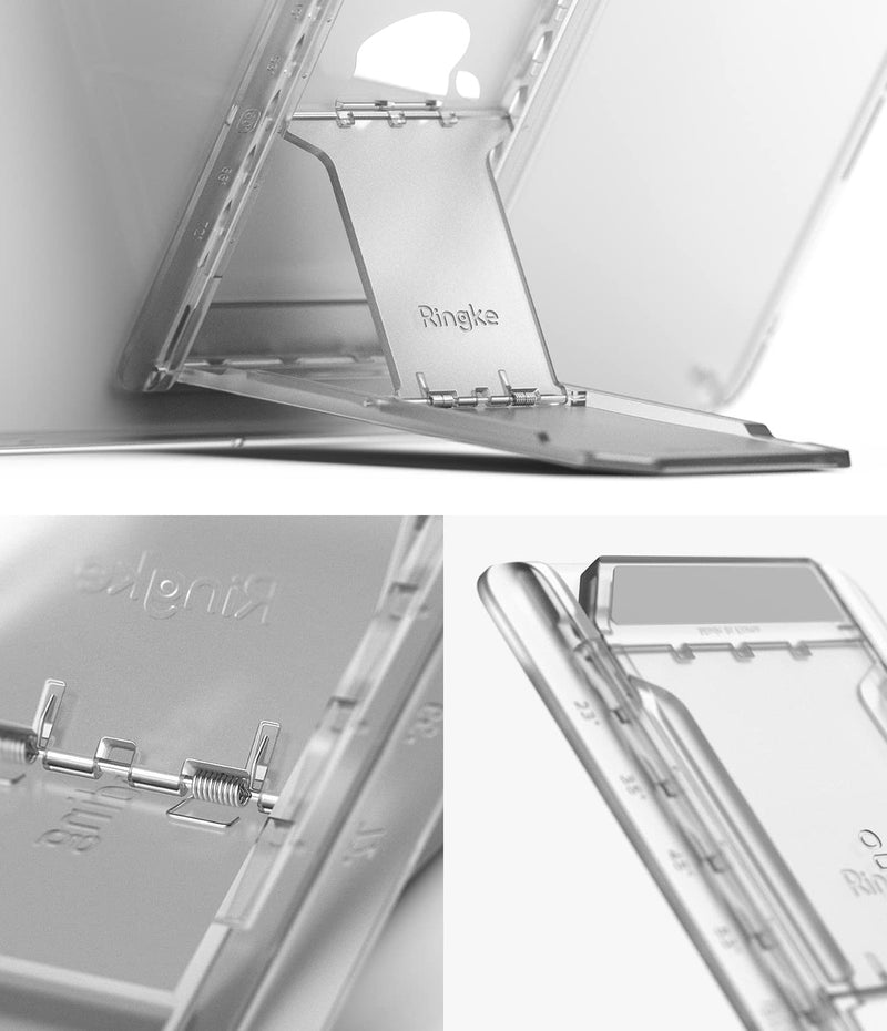 [Australia - AusPower] - Ringke Outstanding Universal Tablet Stand Spring-Action Adjustable Slim Thin Kickstand Multi Angle Adhesive Holder for iPad, Android Tablets, E-Reader, and More - Clear Mist 