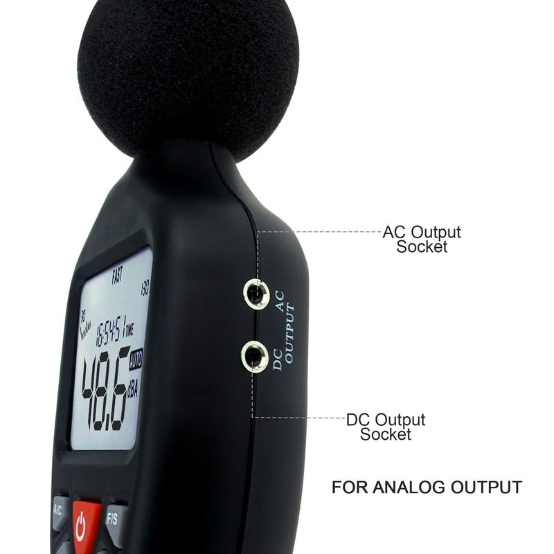 [Australia - AusPower] - Instrument Compact Professional Sound Level Meter with Backlight Display High Accuracy Measuring 30dB-130dB (Sound Level Meter with AC/DC) Sound Level Meter with AC/DC 