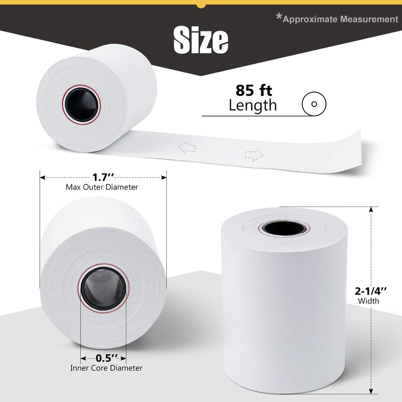 [Australia - AusPower] - Azure Zone, Thermal Paper Rolls 2-1/4 X 85ft, 50 Rolls, Fits Most POS Machines and Cash Registers, Great for Businesses and Sales 2 1/4" x 85' 50 Roll 