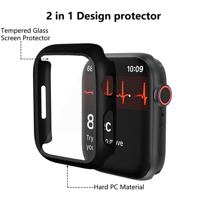 [Australia - AusPower] - 12 Pack Hard PC Case for Apple Watch 40mm Series 6 SE Series 5 Series 4 with Tempered Glass Screen Protector, Haojavo Ultra-Thin Scratch Resistant Bumper Protective Cover for iWatch Accessories 