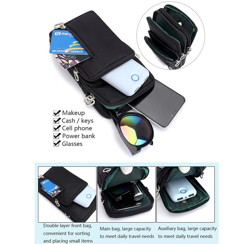 [Australia - AusPower] - Women Crossbody Cell Phone Purse Case Armband Bag for iPhone 12, 13 Mini, 13 Pro Max, BLU G90 Pro, G9 Pro, G91 Pro Black 