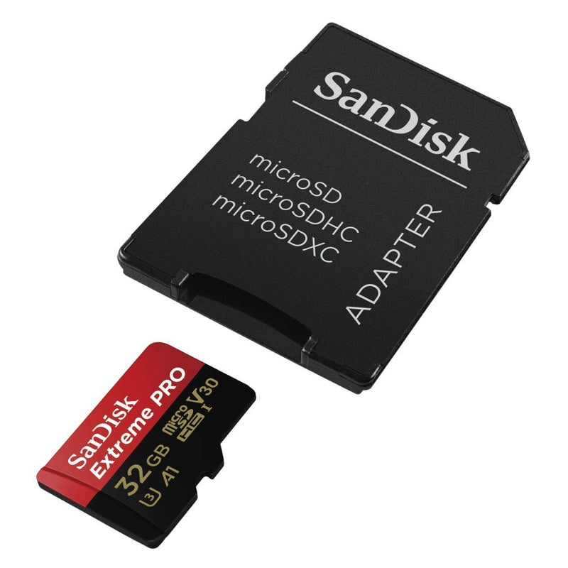 [Australia - AusPower] - SanDisk Extreme PRO microSDHC Memory Card Plus SD Adapter up to 100 MB/s, Class 10, U3, V30, A1 - 32GB SDSQXCG-032G 