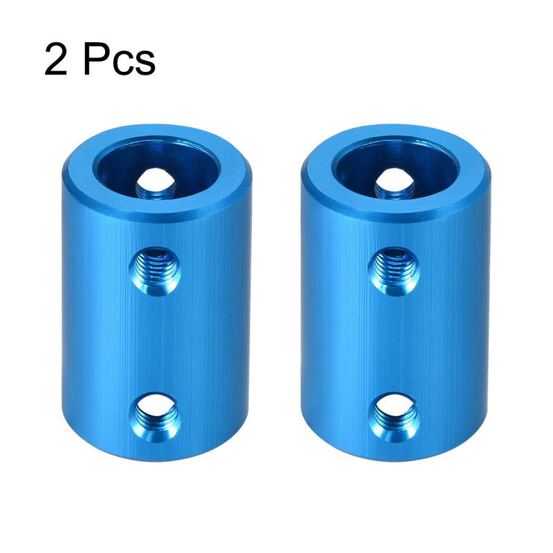[Australia - AusPower] - uxcell 10mm to 10mm Bore Rigid Coupling Set Screw L25XD16 Aluminum Alloy,Shaft Coupler Connector,Motor Accessories,Blue,2pcs 