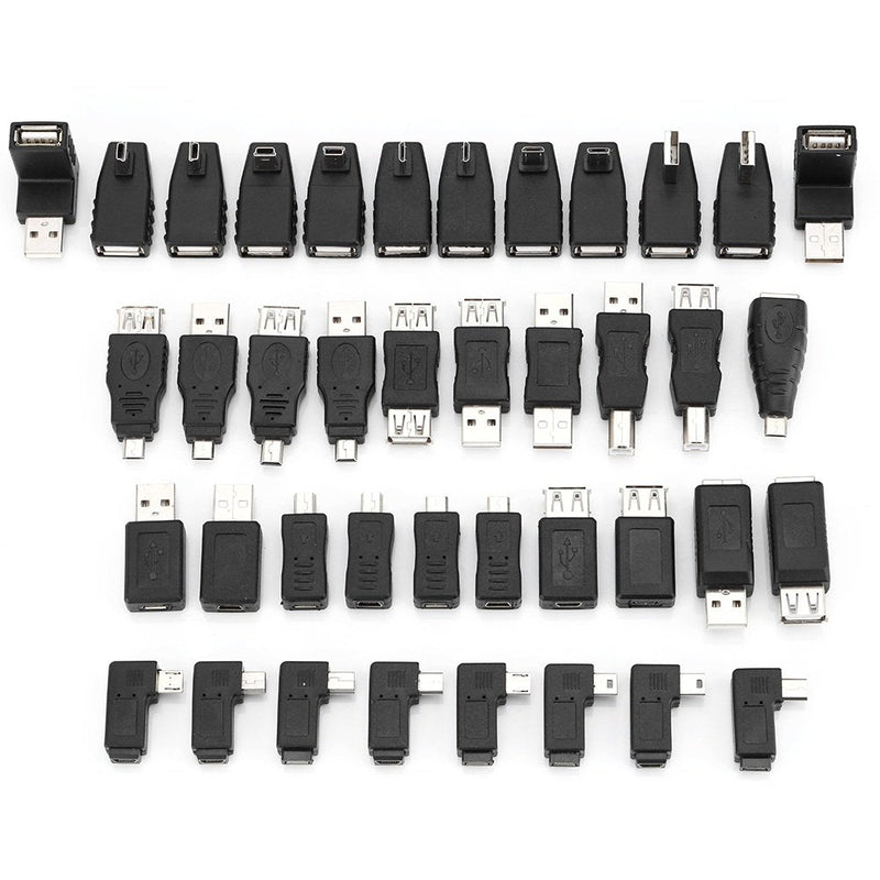 [Australia - AusPower] - 40 Pcs USB Adapter Kit, Mini Changers Adapter Converter Connectors USB Male to Female Micro USB 