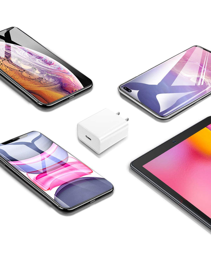 [Australia - AusPower] - 20W Fast USB Type C Wall Charger with 6.6 Feet Cable Cord Compatible with iPhone 13/13 mini/13 Pro/12/12 Max/12 Pro/11/11 Pro Max/XS/XS MAX/XR/X/8/8 Plus/7/7 Plus/6s/6s Plus/5s/SE/5c iPad Pro/Mini/Air 