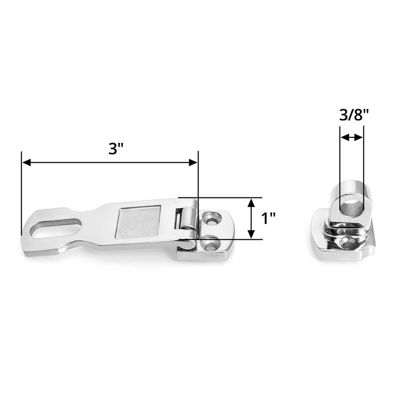 [Australia - AusPower] - QWORK 2 Pack Stainless Steel Door Hasp with Twist Knob 