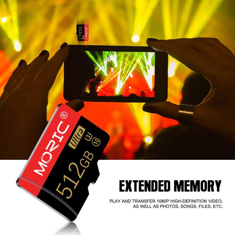 [Australia - AusPower] - 512GB Micro SD Card High Speed Class 10 with SD Adapter Memory Card for Smartphone and Compatible Devices 