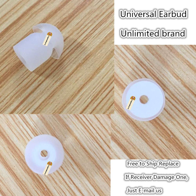 [Australia - AusPower] - Replacement Mushroom Earbud Ear Tips White Compatible for Motorola Kenwood Midland Two Way Radio Coil Tube Audio Kits - Lsgoodcare Transparent Acoustic Tube Ear Pieces, Pack of 10 