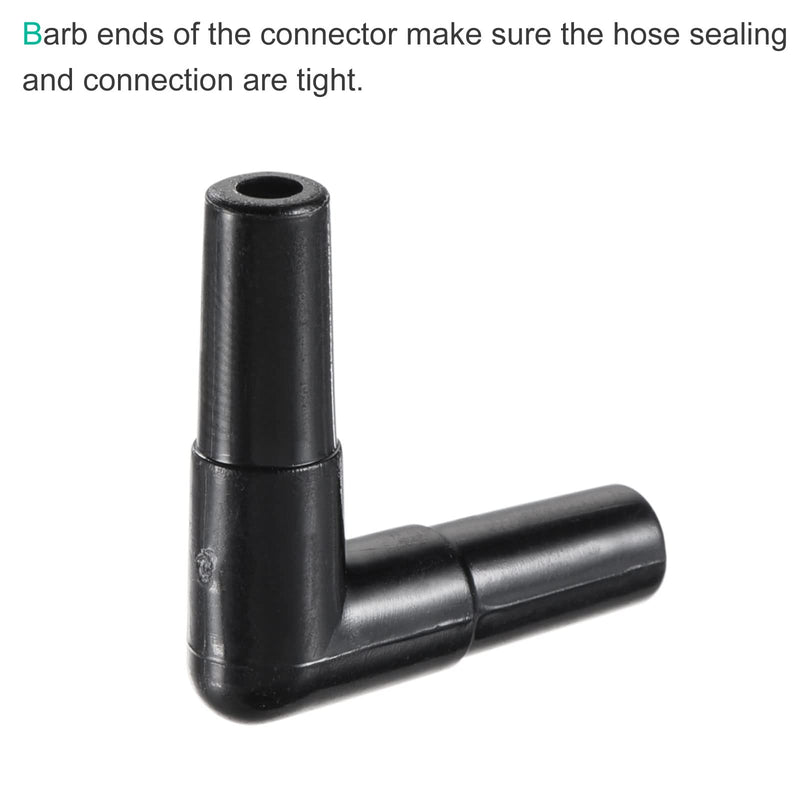 [Australia - AusPower] - MECCANIXITY Barb Hose Fitting, 5mm Barbed Dia. Plastic Elbow Coupler Quick Connector Adapter, Black Pack of 2 