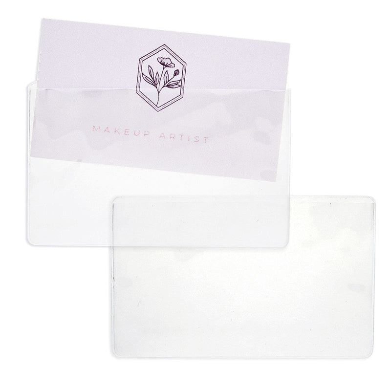 [Australia - AusPower] - Juvale 100 Pack Business Cards Pocket Holder, Self Adhesive Clear Plastic Protector Sleeve (3 1/2 x 2 in, Top Load) 