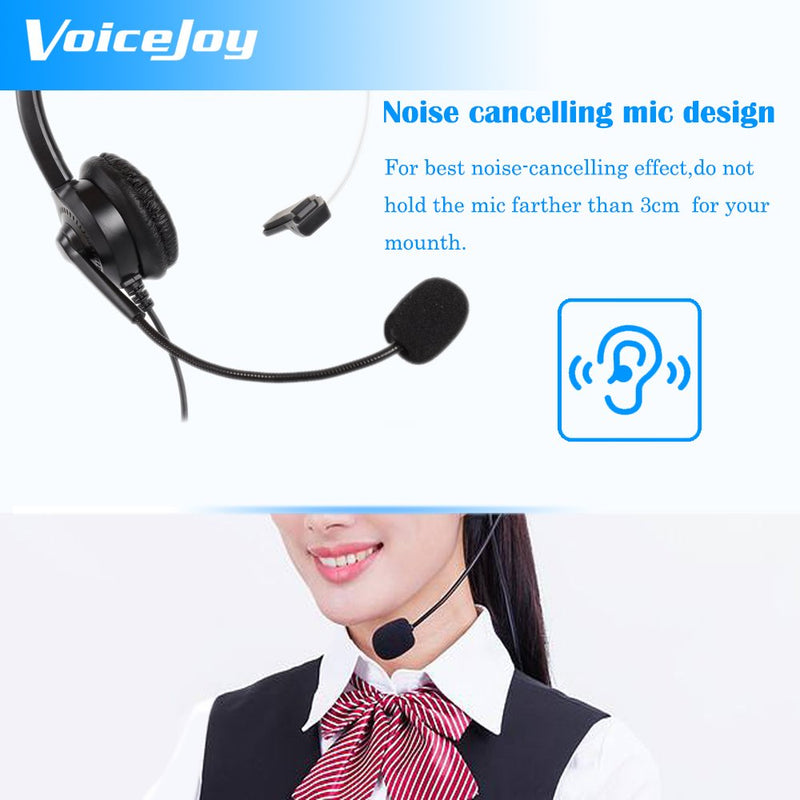 [Australia - AusPower] - Office Headset with RJ9 Plug for Yealink T20P T22P T26P T28P Phones Work for Avaya 1608 9630 9640 9650 9620,GrandStream GXP-2130 2140 2160 