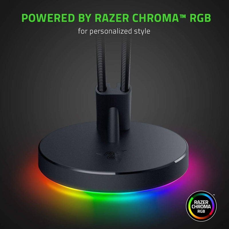 [Australia - AusPower] - Razer Gaming Mouse Bungee V3 Chroma: Drag-Free Wired Mouse Support - for Esports-Level Performance - Weighted Base - Anti-Slip Feet - Classic Black, RC21-01520100-R3U1 