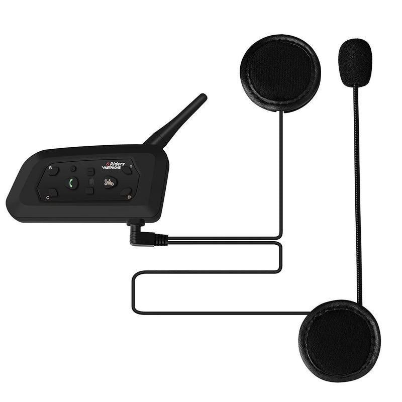 [Australia - AusPower] - EJEAS V6 Motorcycle Helmet Bluetooth Intercom, 2-Way 1200m Waterproof Full-Duplex Helmet Bluetooth Headset with Hands-Free Call, HD Voice for Ski/ATV/Dirt Bike/Snowmobile Up to 6 Riders (One Pack) V6 1PC 