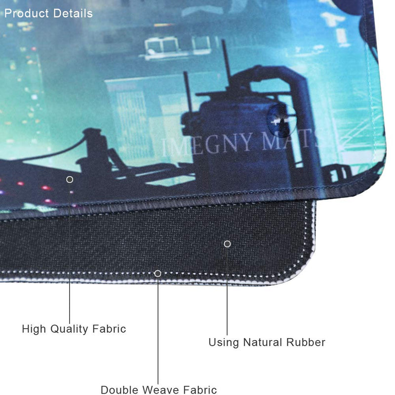 [Australia - AusPower] - Imegny Extended Gaming Mouse Pad, Portable Mat for Keyboard & Mouse with Stitched Edges + Non-Slip Rubber Base （90x40 Green city005） 90x40 Green City005 
