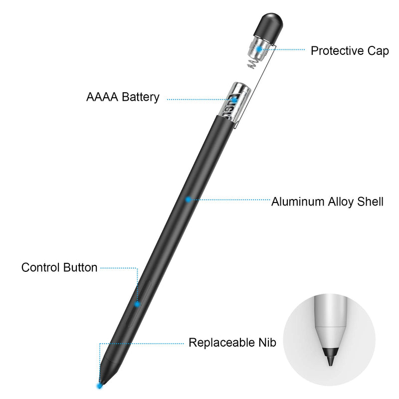 [Australia - AusPower] - Active Stylus Pen, Support for Dell Laptop with Active Pen Compatible Sticker 7370 7570, 7373 7378 7386 7573 7579 7586 2-in-1, MPP Inking Mode (black) 