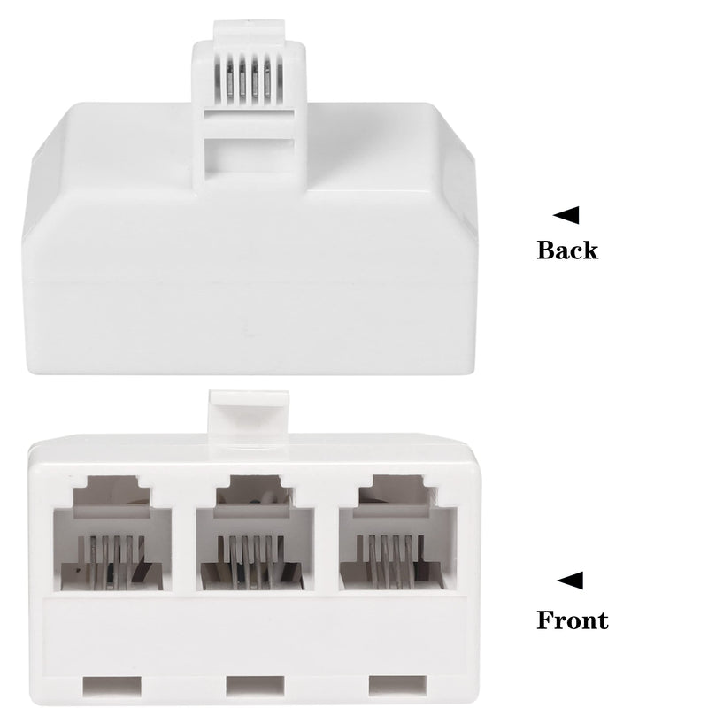 [Australia - AusPower] - Duplex Jack Phone Wall Adapter-1 to 2 Modular Wall Jack Phone Line RJ11 Converter Adapter Splitter for Home Office ADSL DSL Fax Model Cordless Phone System (3 Way Splitter(3Pack) 3 Way Splitter(3Pack) 