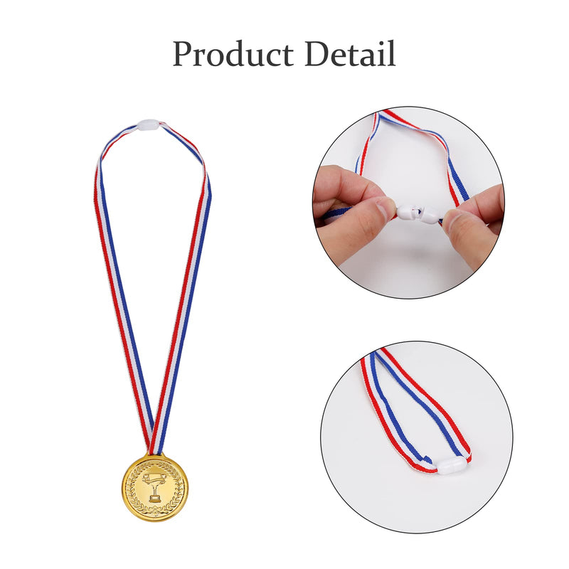 [Australia - AusPower] - Caydo 24Pcs Gold Silver Bronze Medals with Neck Ribbon Plastic Winner Medals for Kids and Adult 1st 2nd 3rd Place Medals for Decoration, Competitions, Party, 2 Inch 