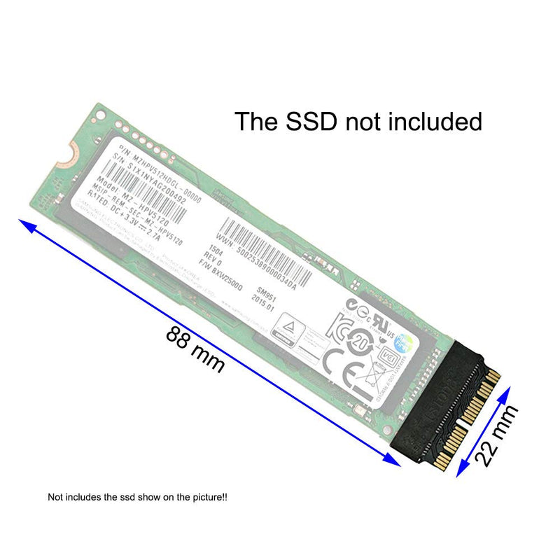 [Australia - AusPower] - HUYUN M.2 NVME SSD Convert Adapter for MacBook Air Pro Retina Mid 2013 2014 2015 2016 2017 NVME & AHCI SSD Upgraded Fit for A1465 A1466 A1398 A1502 (1X M.2 NVME SSD Convert Adapter) 1X M.2 NVME SSD Convert Adapter 
