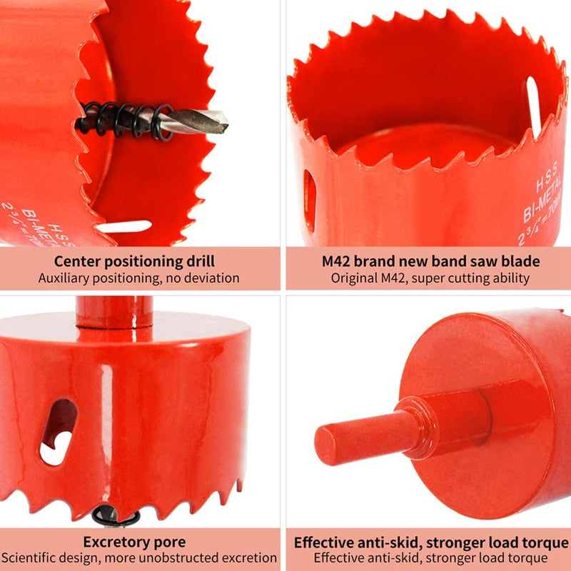 [Australia - AusPower] - Bi-Metal Hole Saw Drill Bit HSS Hole Cutter with Arbor for Wood and Metal 1-1/2’’(38mm) 1-1/2"(38mm) 