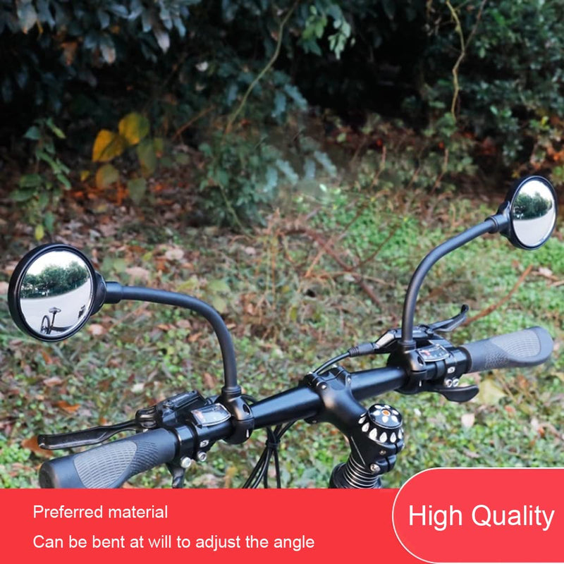 [Australia - AusPower] - Bike Mirror, Bicycle Rear View Handlebar Mirrors Wide Angle Acrylic Convex Safety Adjustable Rotatable Scratch Resistant Shockproof Aluminum Tube Bike Mirrors for Mountain/Kids/Ebike Bikes 
