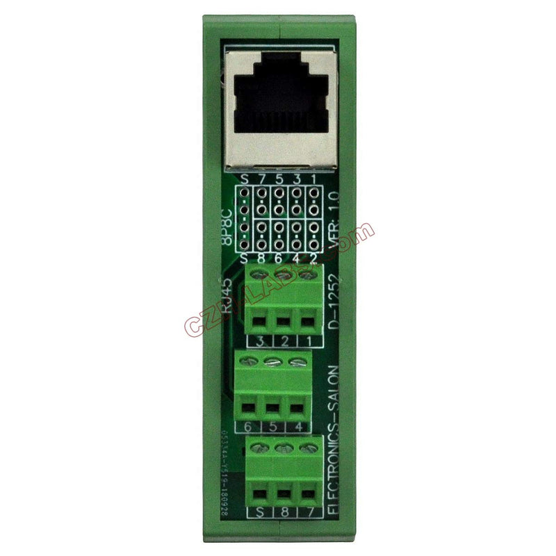 [Australia - AusPower] - Electronics-Salon Slim DIN Rail Mount RJ45 8P8C Breakout Board Interface Module. 