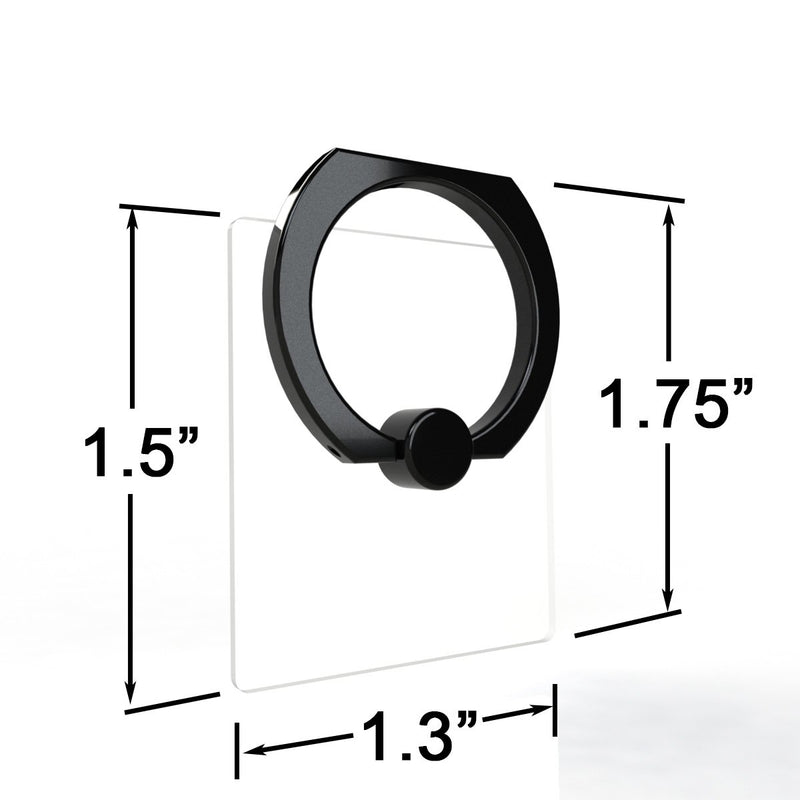 [Australia - AusPower] - Attom Tech Transparent Phone Ring Holder Grip 360 Degree Free Rotation, Clear Cell Phone Finger Ring Kick-Stand for - for iPhone X 8 7 Plus 6S 6 5s 5 SE, Galaxy S9 S8 S7 S6 Edge, Note 8 5 4 2 (Black) Black 