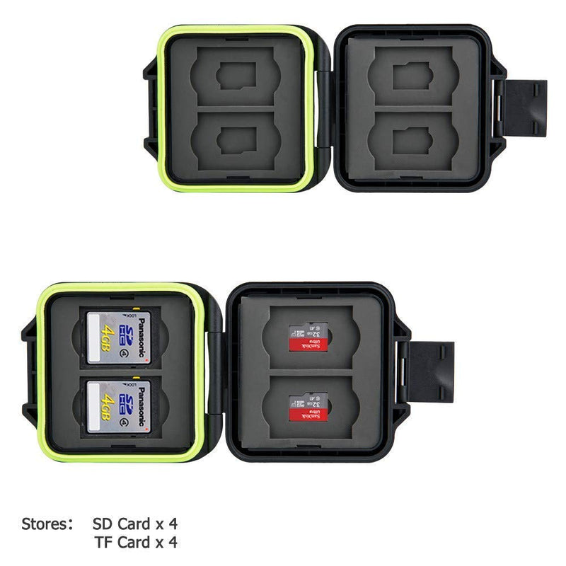 [Australia - AusPower] - 120 Count Labels + Compact Memory Card Case: Removable Labels with Camera Memory Card Holder for 4 SD + 4 MicroSD TF Memory Cards Storage 