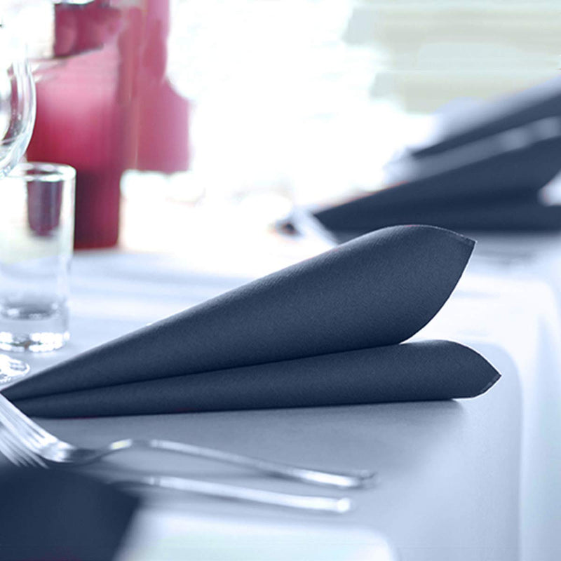 [Australia - AusPower] - KMAKII Navy Blue Disposable Dinner Napkins Linen-Feel Colored Paper Napkins Premium Cloth Like Napkins Ideal For Restaurant, Events, Weddings&Party,50 Pack 16 x 16 inches 