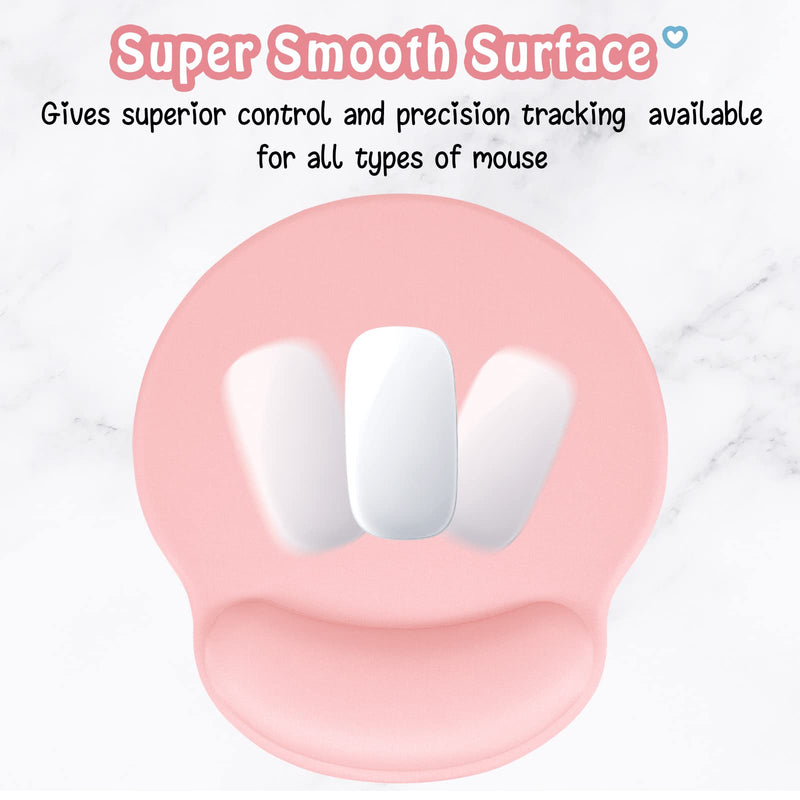 [Australia - AusPower] - Hsurbtra Ergonomic Mouse Pad with Wrist Rest Support, Gel Mouse Pads with Non-Slip PU Base, Pain Relief Memory Foam Mousepad for Laptop PC, Cute Office Supplies Desk Decro Accessories Pink Large 