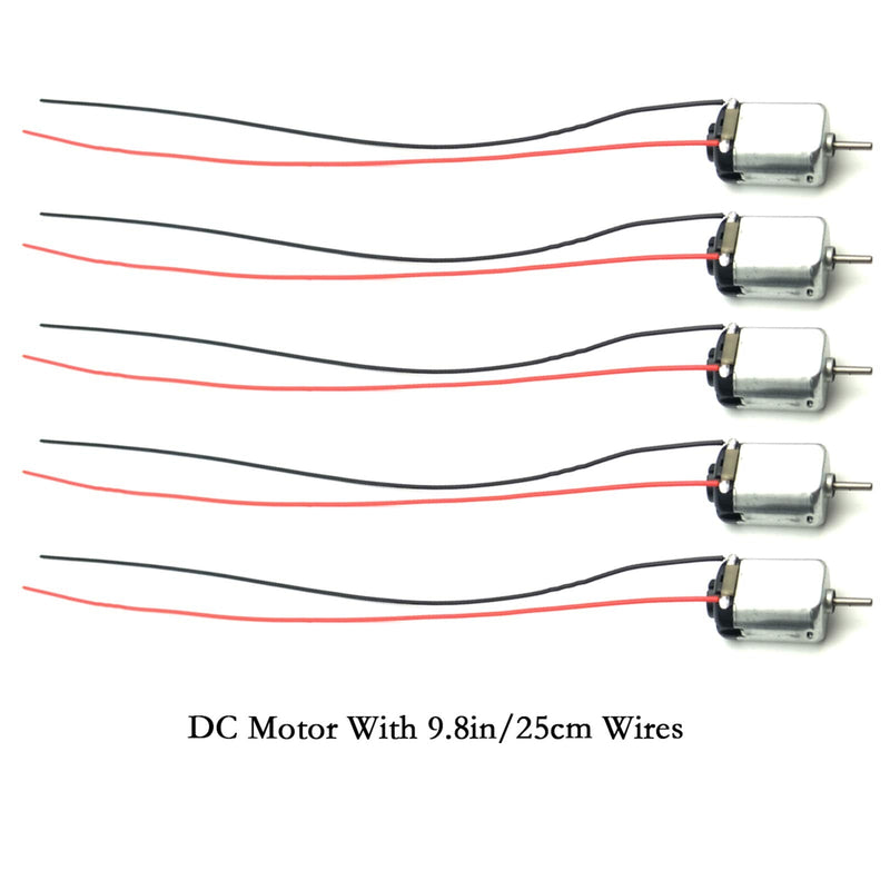[Australia - AusPower] - EUDAX 15 Pcs Rectangular DC Motor Mini Electric Motor 1.5-3V 24000RPM with 9.8" Lead Wires with Motor Mounting Bracket Holder for DIY Toys 