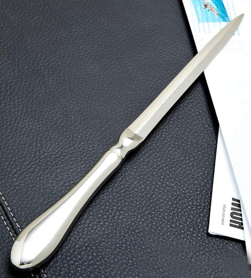[Australia - AusPower] - Letter Opener Envelope Slitter Envelope Opener Paper Knife with Gift Box (Silver, 9.06 × 0.71 × 0.39 inches), 2 Pieces 