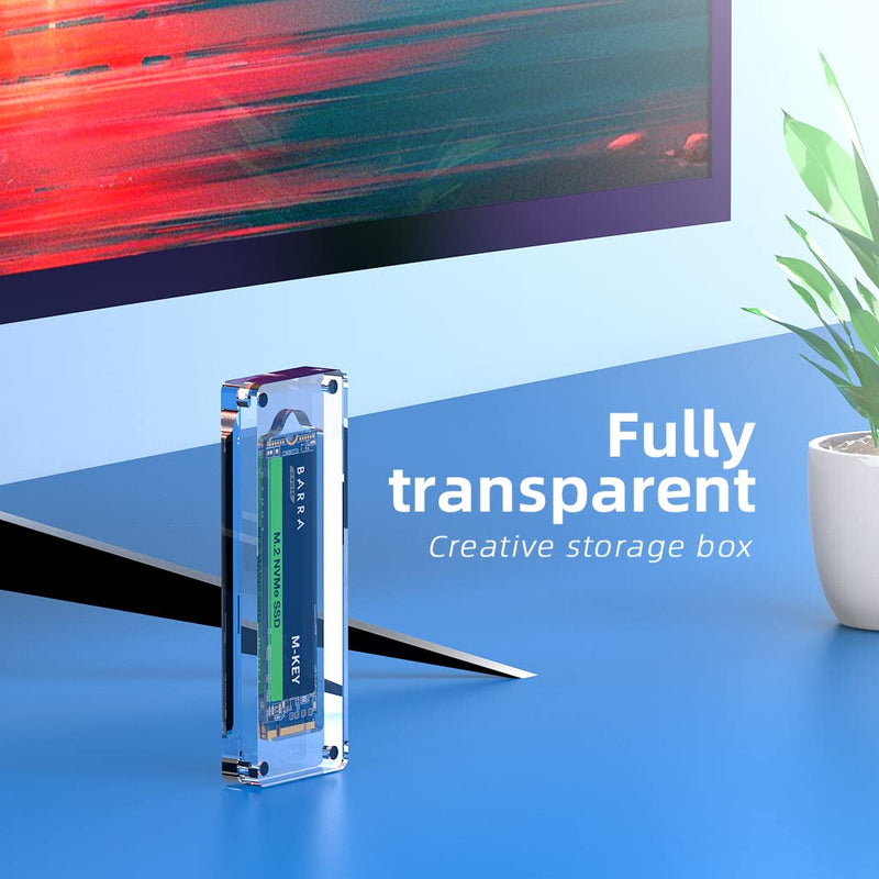 [Australia - AusPower] - AODUKE M.2 SSD Case Enclosure for M.2 2230/2242/2260/2280MM SSD Hard Drive Protection Box Storage Box Drive,Transparent Magnetic Closure NGFF/NVME Manager(Without SSD)-01M2 1 slot acrylic-M.2 