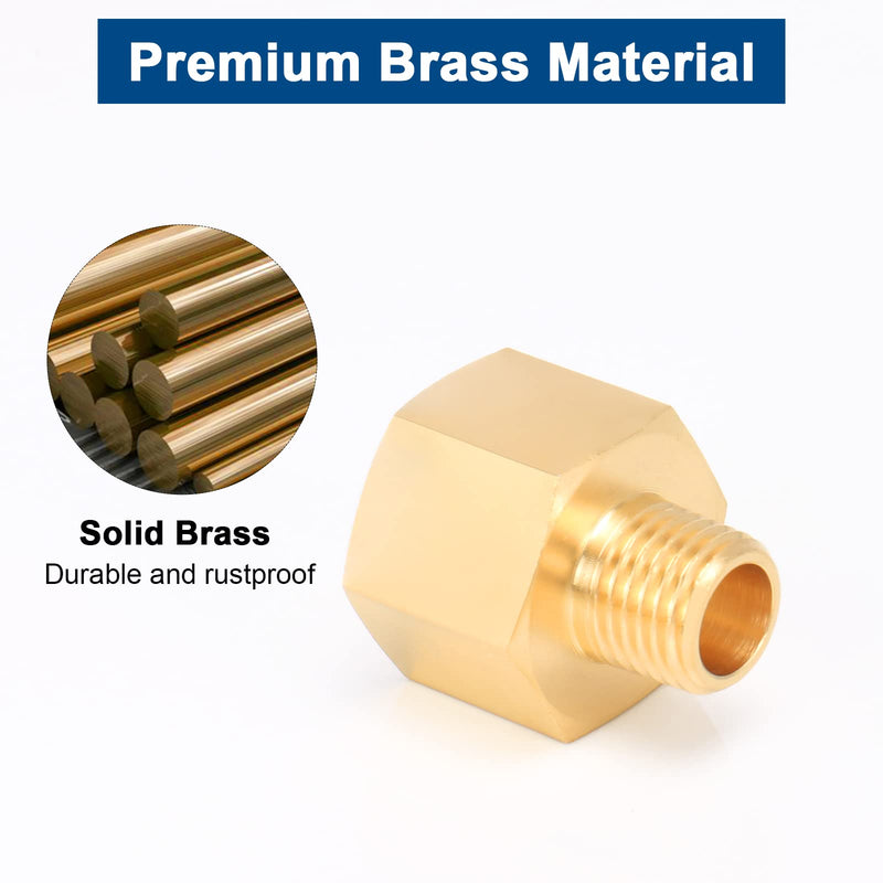 [Australia - AusPower] - BathAce Brass Pipe Fitting, Heavy Duty Metal Thread Solid Brass Reducer Adapter Pipe Reducing Connector, 2 Pack (1/4 Male Pipe x 1/2 Female Pipe) 1/4 Male Pipe x 1/2 Female Pipe 