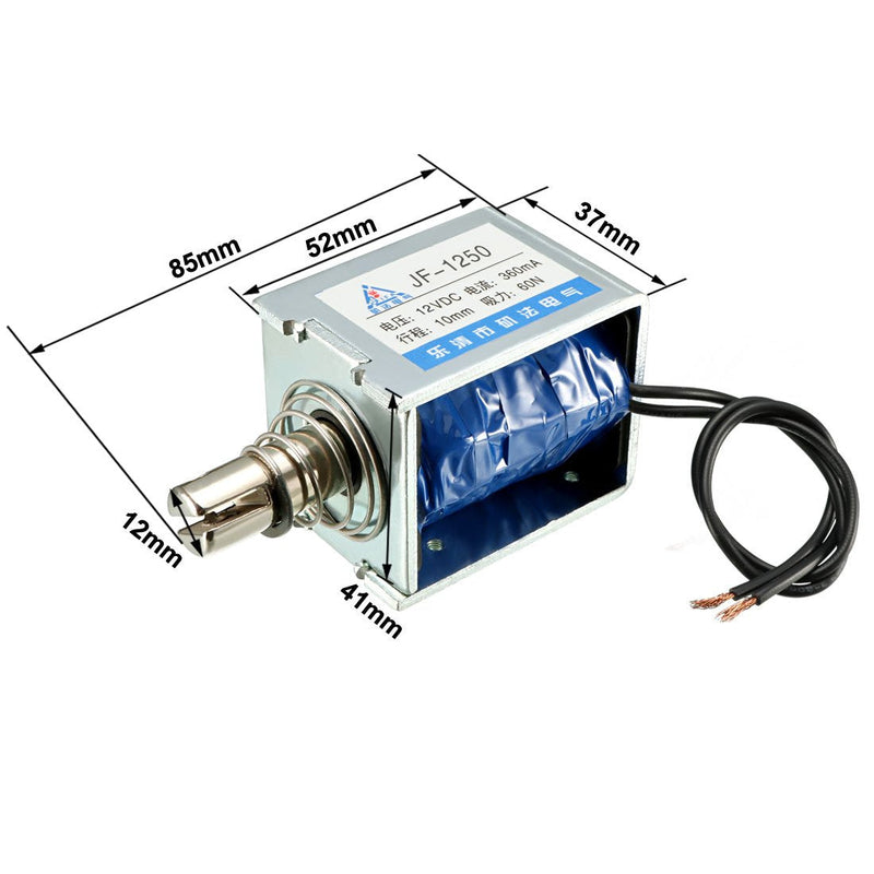 [Australia - AusPower] - uxcell DC 12V 60N 10mm Stroke Pull Type Open Frame Solenoid Electromagnet Linear Motion JF-1250 