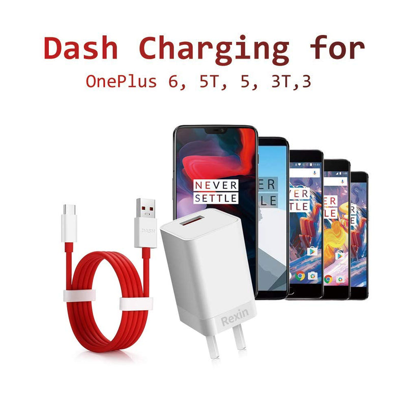 [Australia - AusPower] - OnePlus 6 Dash Charger OnePlus 5T/5 Dash ChargerDash Power Adapter [5V 4A] + OnePlus Dash Charging Cable 1M / 3.3FT USB C Fast Charging Data Cable for OnePlus 6T 6 5T 5 3T 3 