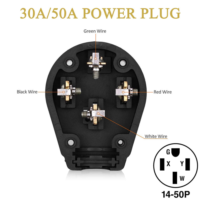 [Australia - AusPower] - Nema 14-50P Plug 50 Amp 125/250 Volt Plug with 3 Pole 4 Wire Heavy Duty Spec Industrial Grade for Dryer and Ranges 