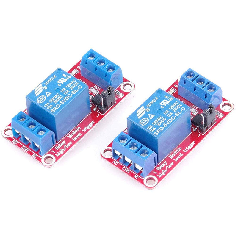 [Australia - AusPower] - Hailege 2pcs 5V One Channel Relay Module Relay Switch with OPTO Isolation High Low Level Trigger 