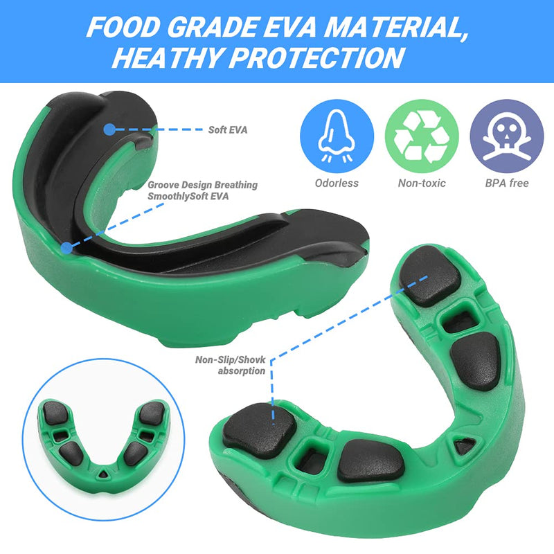[Australia - AusPower] - Number-one 3 Pack Soft Mouth Guard, Professional Sports Mouthguard for Boxing, Jujitsu, MMA, Football, Basketball, Hockey, Karate, Rugby Teeth Armor to Protect Braces for Adult & Youth 