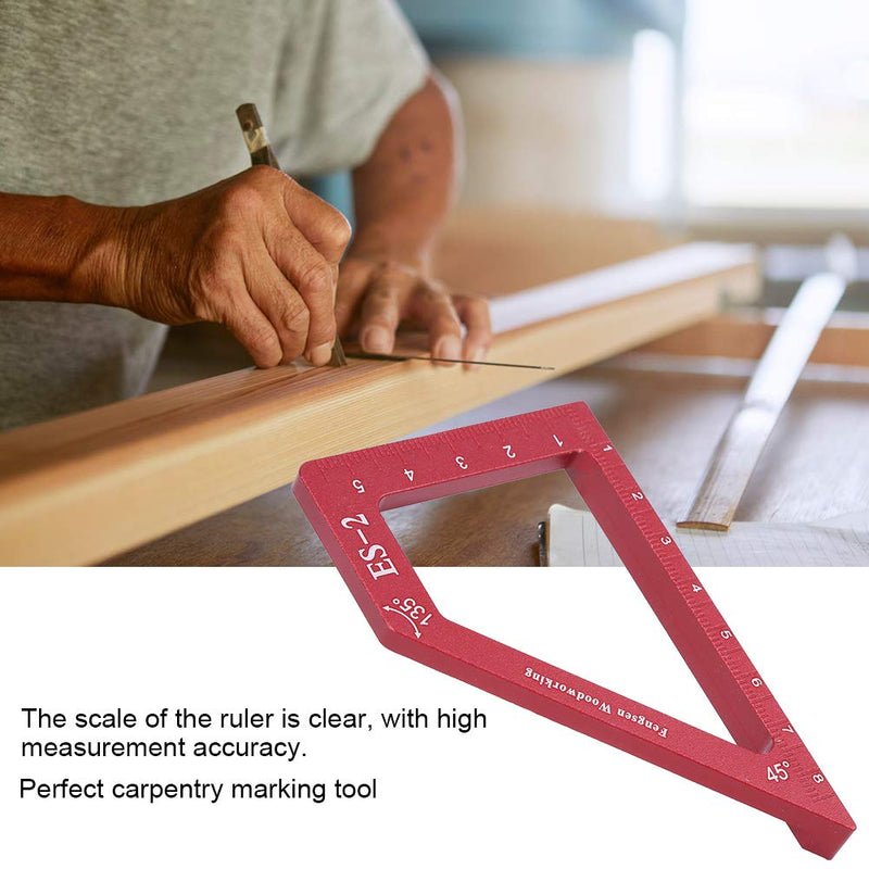 [Australia - AusPower] - Premium Aluminum Alloy Woodworking Scribing Ruler, Carpentry Auxiliary Measuring Marking Tool 90-Degree Angle and 45-Degree Angle (ES-2) 