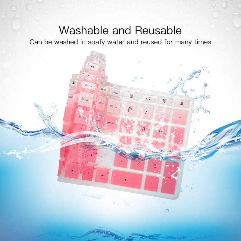[Australia - AusPower] - Keyboard Skin Cover for HP Pavilion 27 All in One PC 27-xa0014/27 Xa0055Ng/0370Nd/0076Hk/0010Na, HP Pavilion 24-inch 24-xa0020 Xa0002A Xa0032 xa0013w, HP Pavilion All in One Accessories, Ombre Pink 