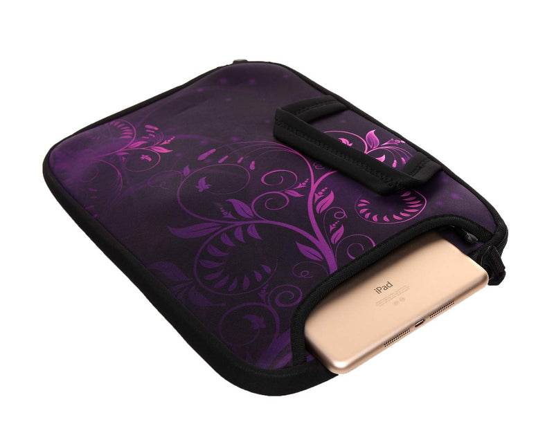 [Australia - AusPower] - 17-Inch to 17.3-Inch Neoprene Laptop Shoulder Messenger Bag Case Sleeve For 16 16.5 17 17.3" Inch Acer/Asus/Dell/Lenovo/HP/Macbook (Purple Flower) Purple Flower 