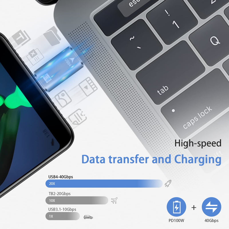 [Australia - AusPower] - Duttek USB C Male to Male Adapter, 40Gpbs Type C Male to Type C Male Full Featured Adapter, Support Data Synchronization and Charging, for with Thunderbolt 3/4, USB3.1, USB2.0. Silver 
